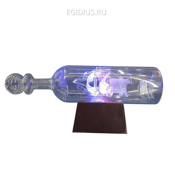 Изделие декоративное "Корабль в бутылке" со светодиодами, L21 W6,5 H7 см (3 х ААА, не прилаг)) 81-0515 фото 1 &mdash; Egidius.ru