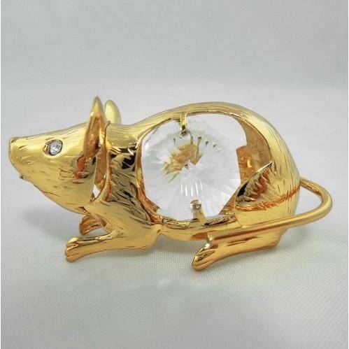 Фигурка Мышки с 2-мя прозрачными хрусталиками Swarovski 5*2*2,5см 3-2-004 фото 1 &mdash; Egidius.ru