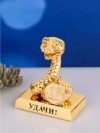 Фигурка змея с кристалами Swarovski (Сваровски) пожеланием удачи 4*3*4 см, символ года 2025 3-2-190 фото 3 &mdash; Egidius.ru