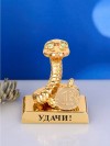 Фигурка змея с кристалами Swarovski (Сваровски) пожеланием удачи 4*3*4 см, символ года 2025 3-2-190 фото 4 &mdash; Egidius.ru