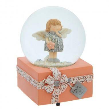 Снежный шар с ангелом с музыкой и функцией движения D10 см, L10 W10,5 H14,5 см 80-0975 — Egidius.ru
