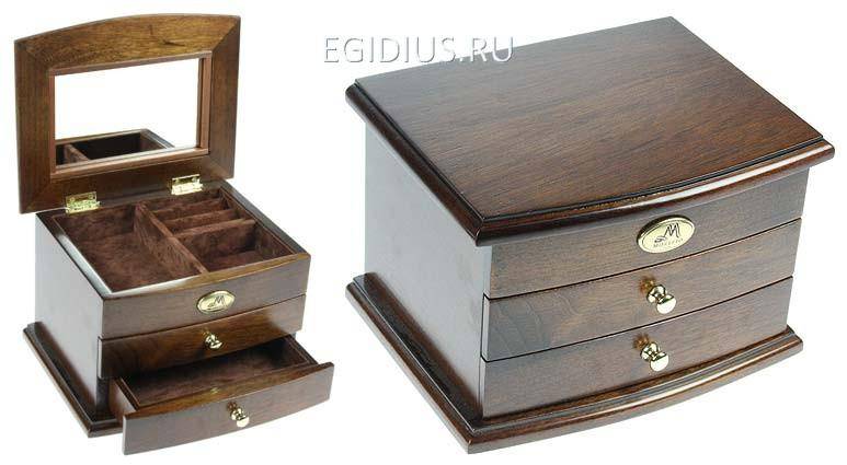 Шкатулка ювелирная Moretto 2-х ярусная 19*15*13см  110-209 фото 1 — Egidius.ru