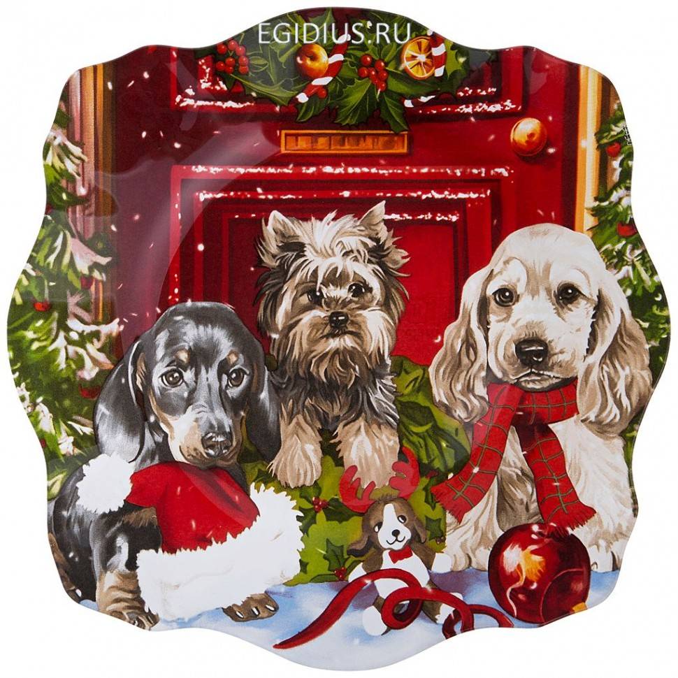 Блюдо "happy dogs" 25*25 см. без упаковки  332-392 фото 1 &mdash; Egidius.ru