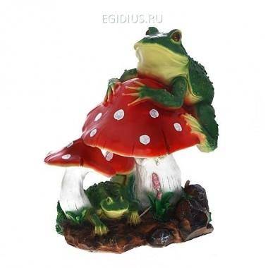 Фигура садовая Лягушка на мухоморе, L32 W24 H38см 81-6074 — Egidius.ru
