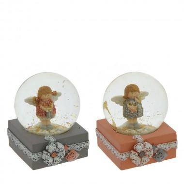 Снежный шар с ангелом D6,5 см, L6,5 W7 H8,5 см, 2в. 80-0976 — Egidius.ru