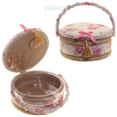 Шкатулка для рукоделия с подносом, L24 W24 H12см 81-4035 — Egidius.ru