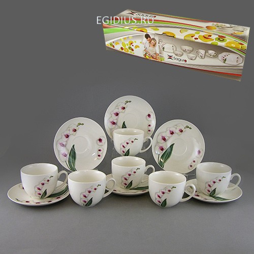 Набор чайный 12 пр. ветка орхидеи 220 мл цв.уп. 900-271 фото 1 &mdash; Egidius.ru