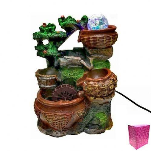 Настольный фонтан Дерево с шаром мельница+4 емкости 23*26*15см с подсветкой 3-1-009 фото 1 &mdash; Egidius.ru