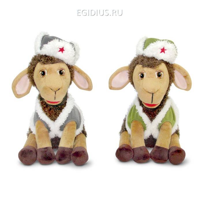 Мягкая игрушка "Барашек в ушанке" музыкальный  805-012 фото 1 — Egidius.ru