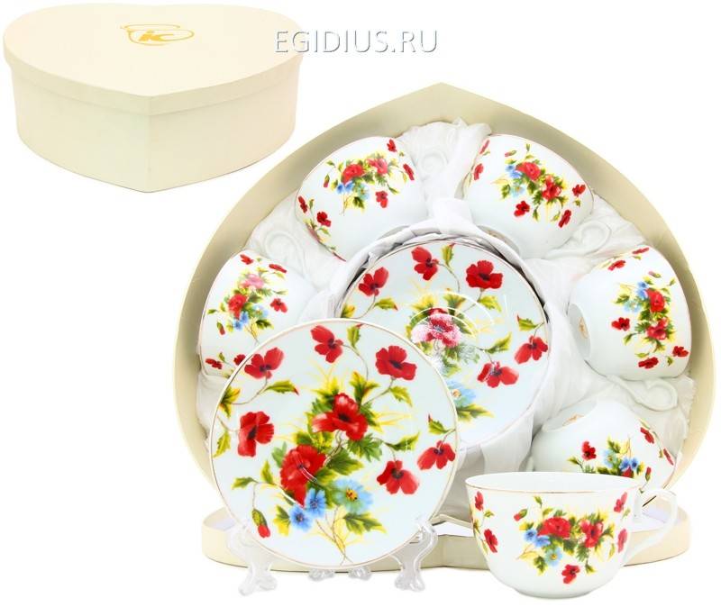 Набор чайный "Дикий мак" 12 пр   600-620 фото 1 &mdash; Egidius.ru