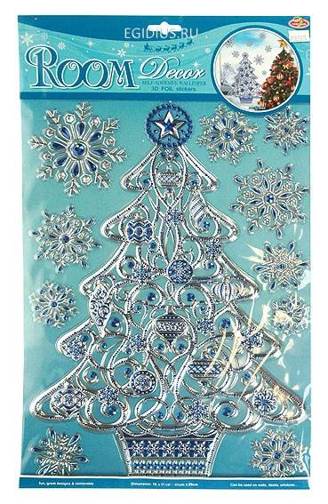 Декоративная наклейка Новогодняя 30*50см  152-305 фото 1 &mdash; Egidius.ru