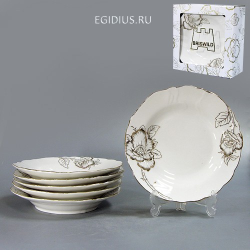 Набор тарелок 6 шт. золотой мак 20 см 900-637 фото 1 — Egidius.ru