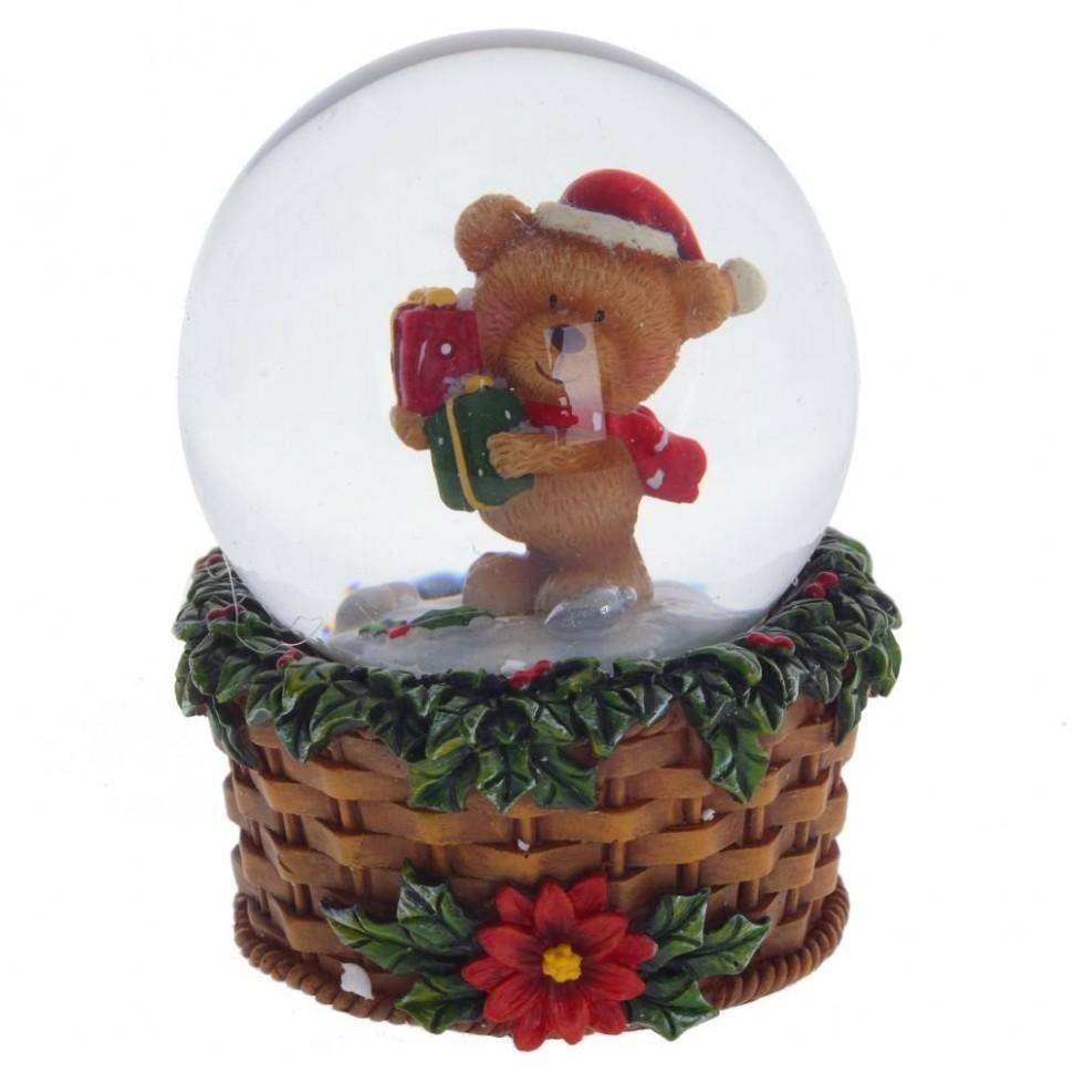 Снежный шар с медведями, L7 W7 H9 D6,5 см 81-1289 фото 1 &mdash; Egidius.ru