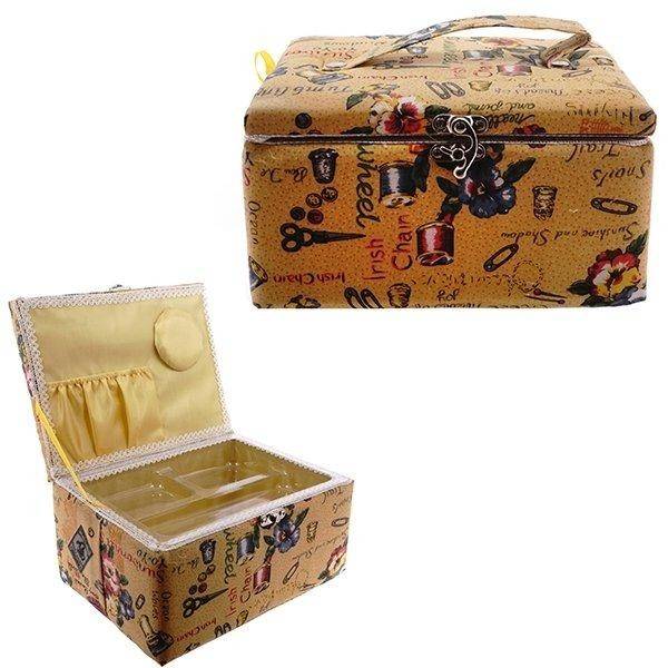 Шкатулка для рукоделия (с подносом), L21,5 W16,5 H12,5см 81-4132 фото 1 &mdash; Egidius.ru