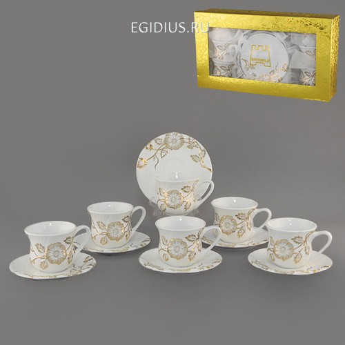 Набор чайный 12 пр. золотой флер 250 мл под.уп. 900-272 фото 1 &mdash; Egidius.ru