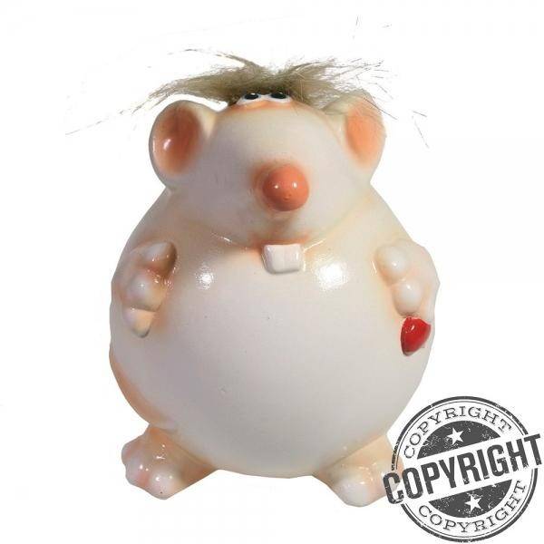 Копилка Крыса Буба (белый) L11 W12 H14 см 82-1045 фото 1 &mdash; Egidius.ru