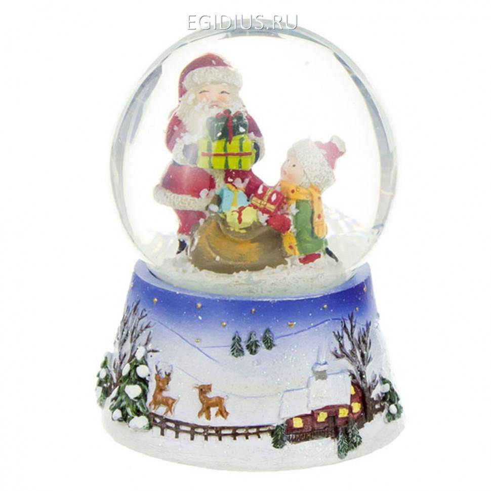 Снежный шар дед мороз 7*7*9 см. 323-009 фото 1 — Egidius.ru