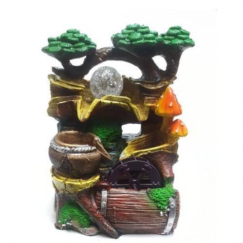 Настольный фонтан Грибы+мельница 23*26*15см с подсветкой 3-1-010 фото 1 — Egidius.ru