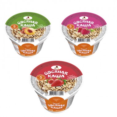Каша овсяная ассорти &quot;Клубника, Малина, Персик со сливками&quot; 3шт по 40г 8-2-012 — Egidius.ru