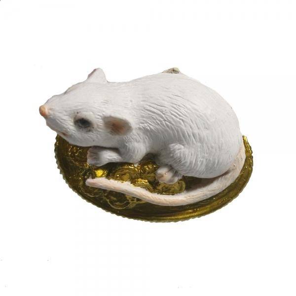 Магнит Денежная Крыса (белый) L5,5 W1,5 H3,5 см 82-0909 фото 1 &mdash; Egidius.ru