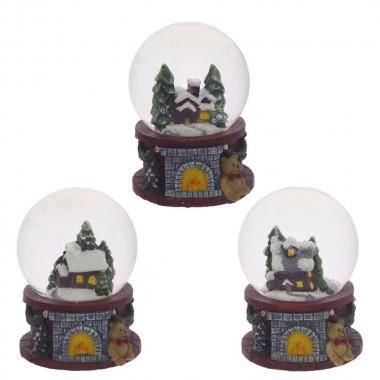 Стеклянный шар с домиком и снегом, L4,8 W4,8 H6,3 см, 3в 80-0979 — Egidius.ru