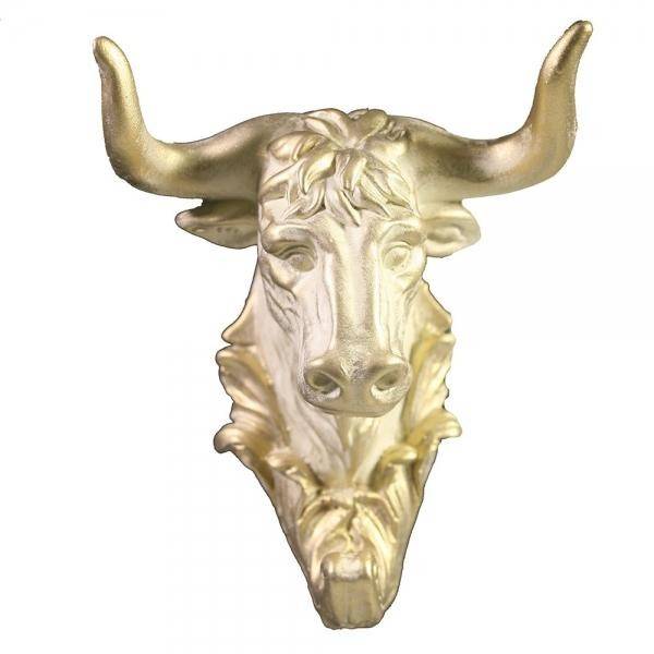 Изделие декоративное Крючок Бык (слоновая кость +золото) L7W10H12 82-1933 фото 1 — Egidius.ru