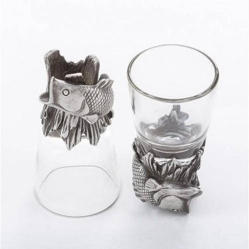 Набор из 2-х стопок с окунем  3-1-320 фото 1 — Egidius.ru