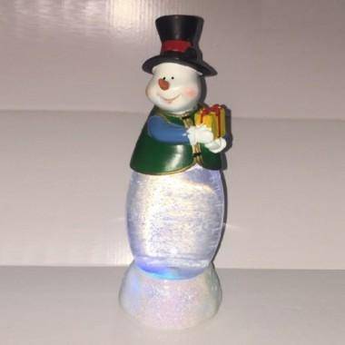 Снежный шар Снеговик свет, снег с подсветкой 9*9*26см 3-1-201 — Egidius.ru