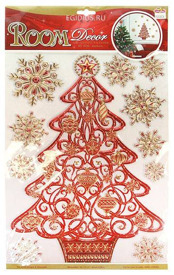 Декоративная наклейка Новогодняя 30*50см 152-306 фото 1 &mdash; Egidius.ru