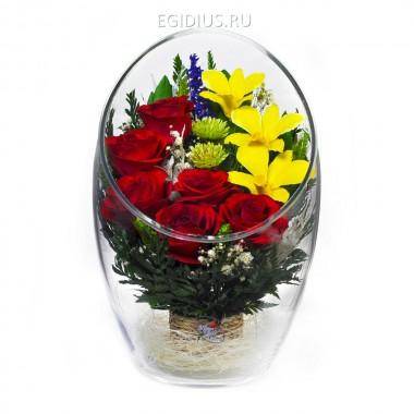 Композиция из натуральных роз и орхидей (ArMM3) 200-044 — Egidius.ru