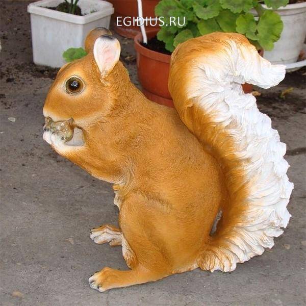 Фигура садовая Белка большая с желудем  L17W31H34 см 81-6346 фото 1 — Egidius.ru