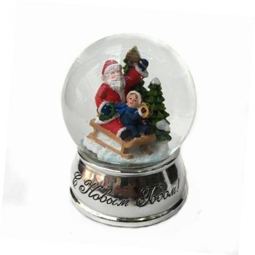 Подарочный шар со снегом, подсветка, на батарейках 3-1-202 фото 1 &mdash; Egidius.ru