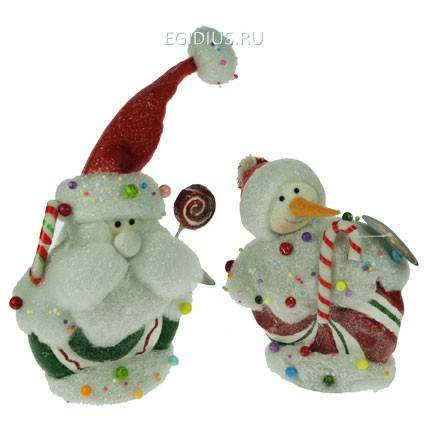 Новогодняя фигурка "Дед Мороз/Снеговик" 14*11*19см  150-818 фото 1 &mdash; Egidius.ru