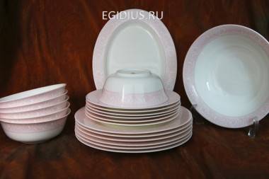 Столовый сервиз &quot;Дионис-Джеральдин&quot; (6 персон, 20 пр) (2) Костяной фарфор 620-210 — Egidius.ru