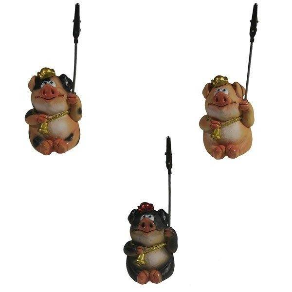 Держатель для визиток "Свин Яник", L4,5W5.5H11, 3в. 82-0458 фото 1 — Egidius.ru