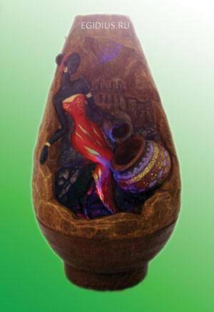 Фонтан «Африканская девушка и кувшин» c подсветкой  Н*L*D=35*17*18 10-0107 фото 1 — Egidius.ru