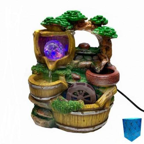 Фонтан настольный с подсветкой "Бочка под деревом" 19*14*27см с подсветкой 3-1-011 фото 1 &mdash; Egidius.ru