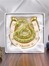 Декоративная подкова змея с пожеланием "удачи", с эмалью и стразами, 10*0,9*10,3см 3-2-196 фото 2 — Egidius.ru