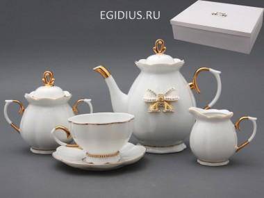 Чайный сервиз на 6 персон 15 пр. со стразами 950/240 мл. 300-243 — Egidius.ru