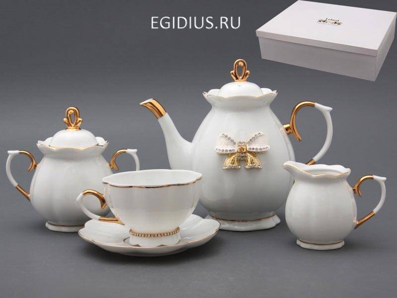 Чайный сервиз на 6 персон 15 пр. со стразами 950/240 мл. 300-243 фото 1 — Egidius.ru