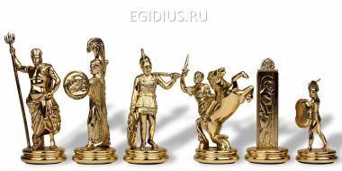 Шахматный набор &quot;Троянская война&quot; (коричн. мет. доска 54х54, фигуры золото/серебро) 31-0770 — Egidius.ru