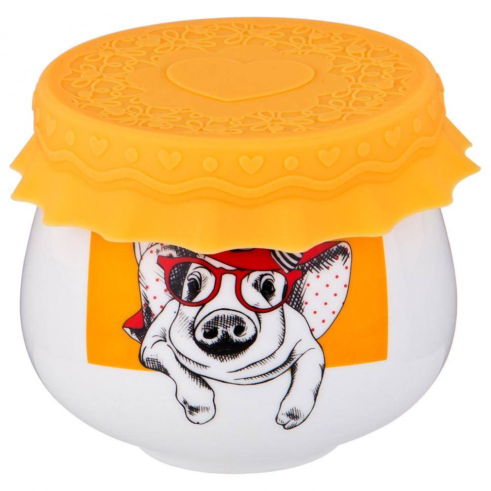 Баночка для меда/варенья с силиконовой крышкой "мистер свин" 180мл. д=8см в=7см  332-805 фото 1 — Egidius.ru