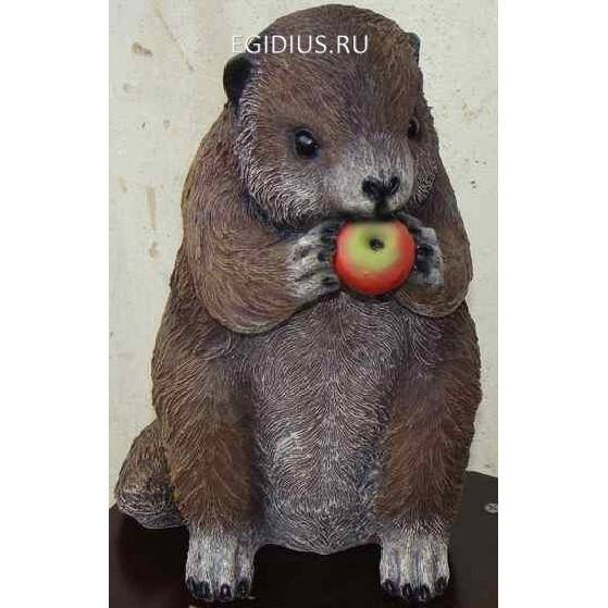 Фигура садовая Бобер с яблоками L17W22H28 см 81-6347 фото 1 — Egidius.ru