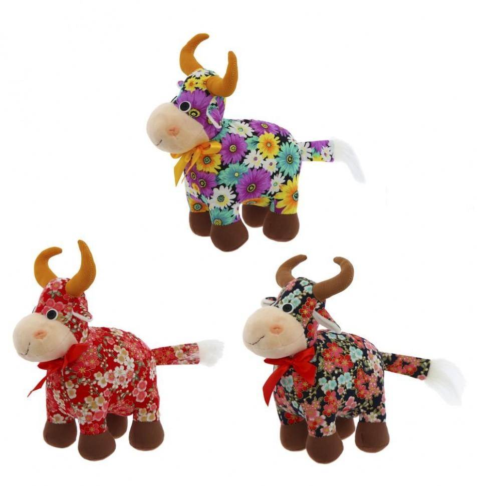 Игрушка набивная "Бык", L20 W15 H27 см, 3 в. 82-1358 фото 1 &mdash; Egidius.ru