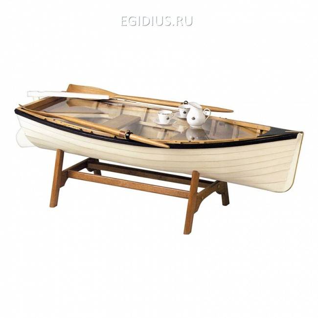 Столик журнальный "Шлюпка",белый,134х60х45с 700-617 фото 1 — Egidius.ru
