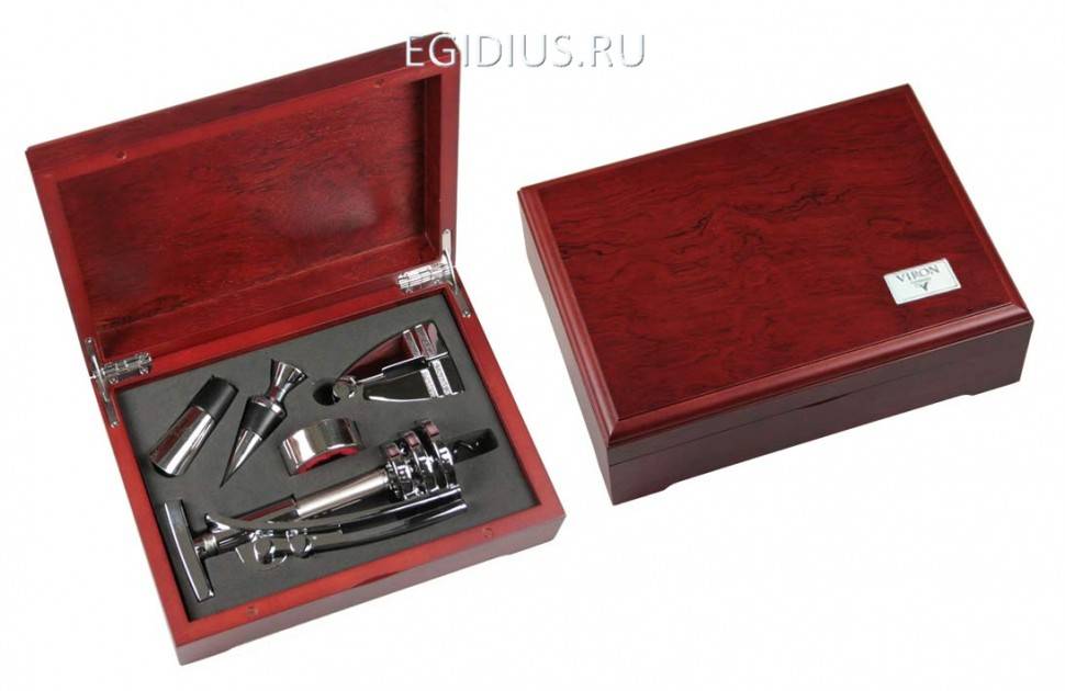 Подарочный набор-сомелье "VIRON" в дер. футляре 15*21*6см  105-552 фото 1 — Egidius.ru