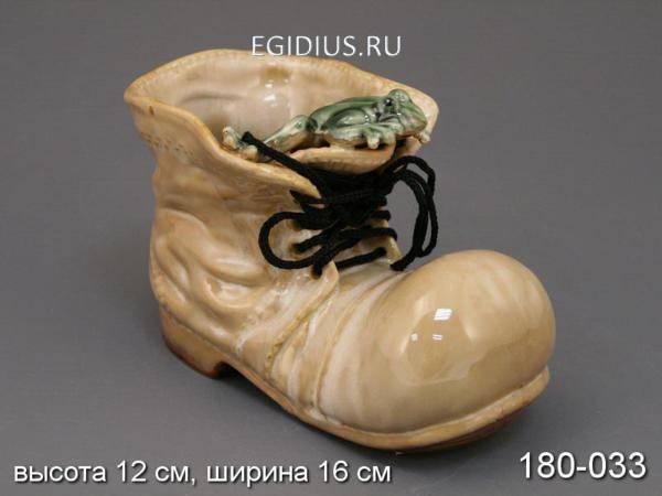 Фигурка "лягушка на ботинке" высота=10 см.длина=16 см. 320-864 фото 1 &mdash; Egidius.ru