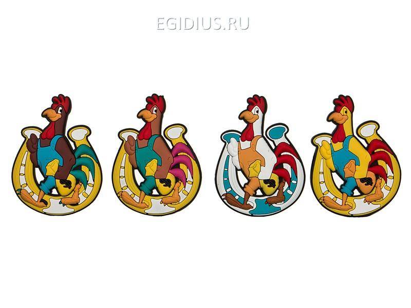 Набор из 4-х магнитов "петух" 5.5*0.5*7.5см  330-710 фото 1 — Egidius.ru