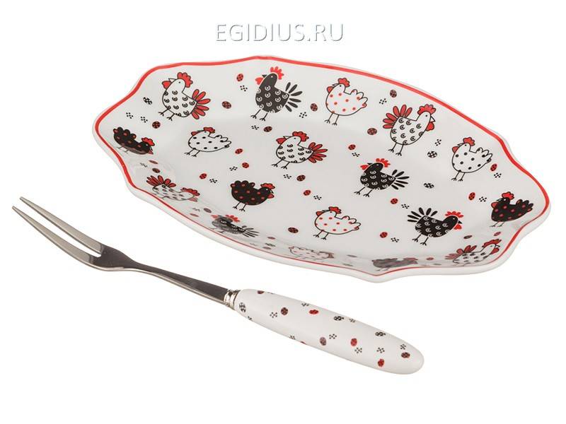 Блюдце для лимона с вилочкой 15*10 см. 330-969 фото 1 — Egidius.ru