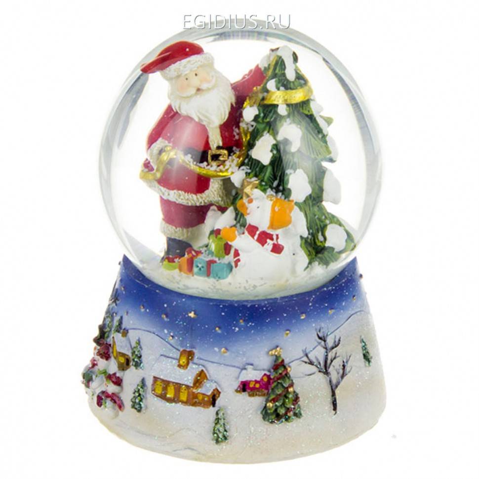 Музыкальная фигурка "новогодний шар" 11*11*14,5 см. 323-011 фото 1 &mdash; Egidius.ru